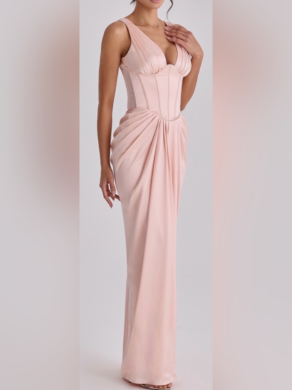 HOUSE OF CB Angeline Sleeveless Satin Corset Gown - Picture 3 of 8